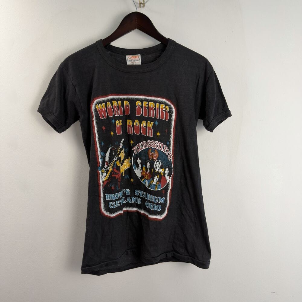 1979 AEROSMITH TED NUGENT JOURNEY AC/DC THIN LIZZY double sided tee shirt M